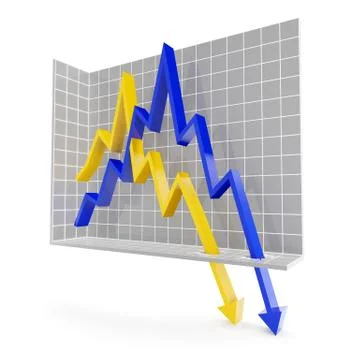 Chart with downward trend Illustrazione stock