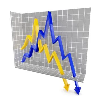 Chart with downward trend Stock Illustration