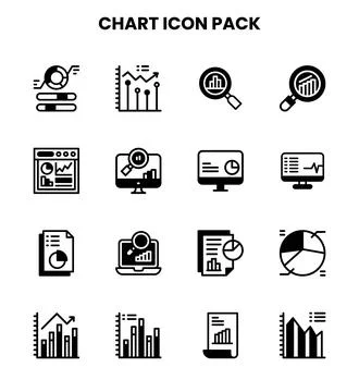 Chart DuoTone Scalable Icons Pack Stock Illustration