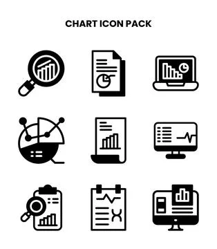 Chart DuoTone Scalable Icons Pack Stock Illustration