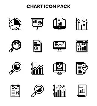 Chart DuoTone UI Icons Pack Stock Illustration