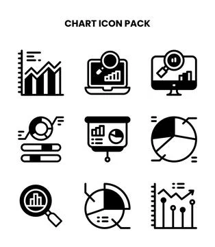 Chart DuoTone UI Icons Pack Illustrazione stock