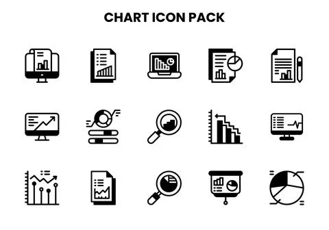 Chart DuoTone Vector Icons Pack Stock Illustration