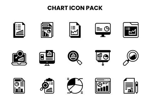 Chart DuoTone Vector Icons Pack Stock Illustration