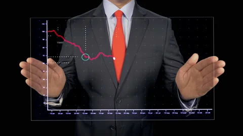 Chart Falling Down  Video stock 202140393