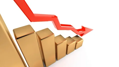 Chart of falling incomes, losses of an enterprise, crisis of incomes 18. Stock Footage 101649788
