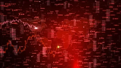 Chart falling prices securities. Loss of exchange assets in equities stock Stock Footage 313730956