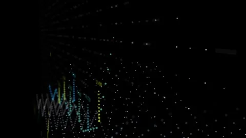 Chart. Financial indicators. Black background. Analytics. Stock Footage 253414331