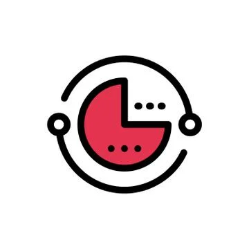 Chart flat color icon Stock Illustration