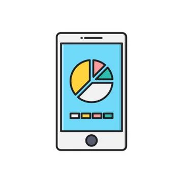Chart flat color icon Stock Illustration