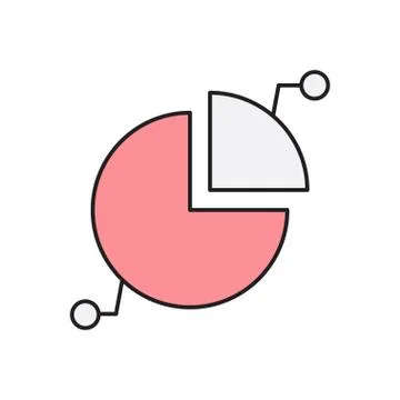 Chart flat color icon Stock Illustration