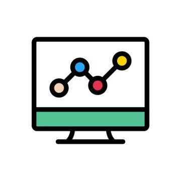 Chart flat color icon Stock Illustration