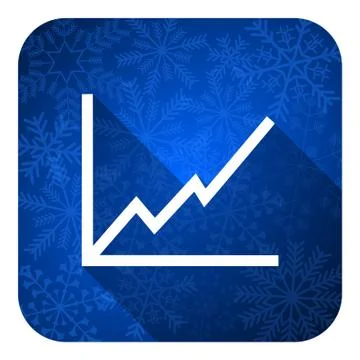 Chart flat icon, christmas button, stock sign. Stock Illustration