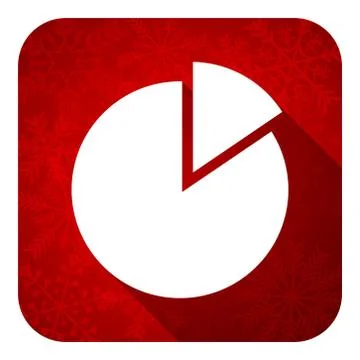 Chart flat icon, christmas button. Stock Illustration
