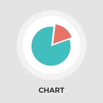 Chart flat single icon Stock Illustration