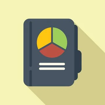 Chart folder icon flat vector. Market target Stock Illustration