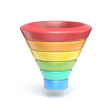 Chart funnel 3D Stock Illustration
