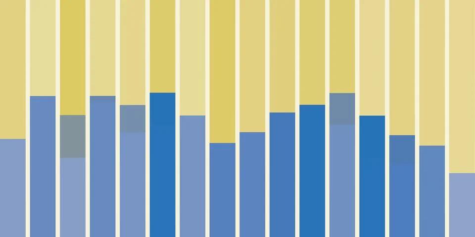 Chart like geometric design with vertical light brown and blue rectangles, .. 库存插图
