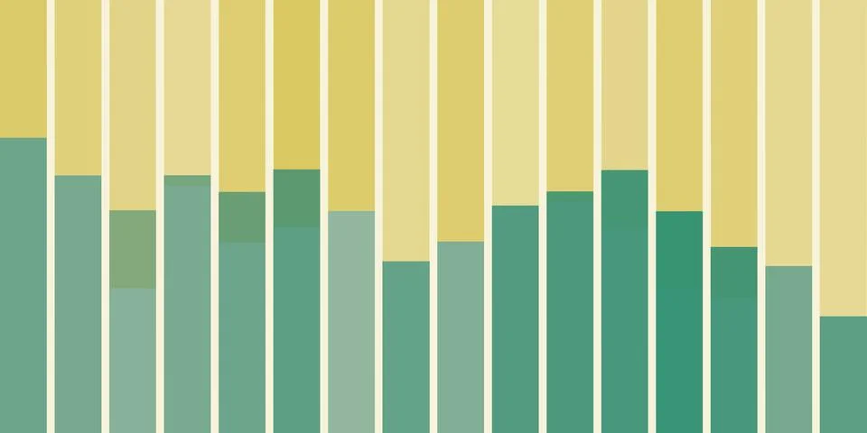 Chart like geometric design with vertical yellow, brown and green rectangle.. Stock Illustration