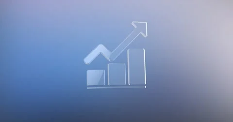 Chart Up Glass 3d Icon Stock Footage 67410689