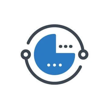 Chart glyph color icon Illustrazione stock