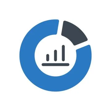 Chart glyph color icon Stock Illustration