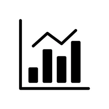 Chart glyph flat icon Stock Illustration