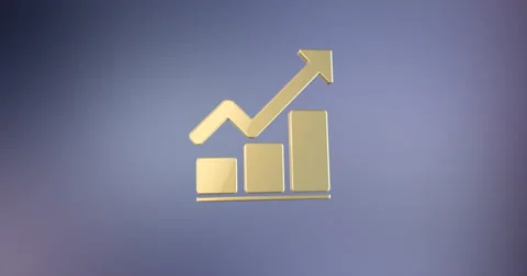 Chart Up Gold 3d Icon Stock Footage 67410754