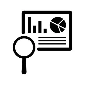 Chart, graph, analytics icon. Black vector graphics. Stock Photos