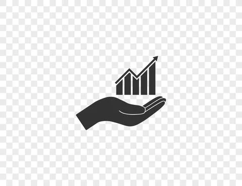 Chart, graph, growth in hand icon. Vector illustration. Stock Illustration