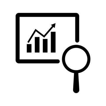Chart, graph, growth icon. Black vector graphics. Stock Photos