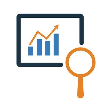 Chart, graph, growth icon. Glyph style vector EPS. Stock Photos