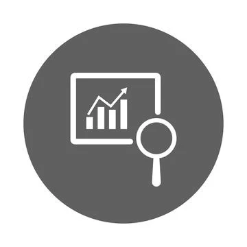 Chart, graph, growth icon. Gray vector graphics. Stock Illustration
