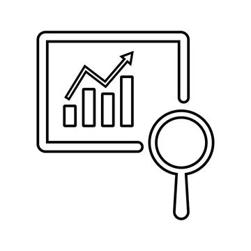 Chart, graph, growth outline icon. Line art vector. Foto stock