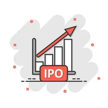 Chart graph icon in comic style. Arrow grow cartoon vector illustration on wh Illustrazione stock