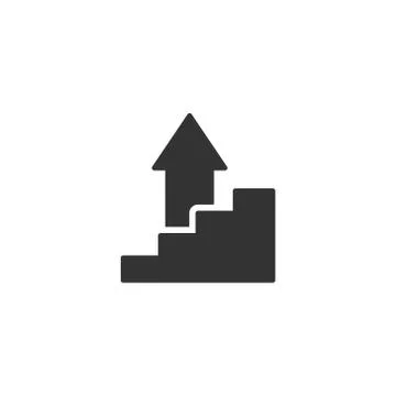 Chart graph icon in flat style. Arrow grow vector illustration on white isola Stock Illustration