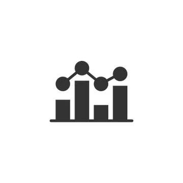 Chart graph icon in flat style. Arrow grow vector illustration on white isola イラスト素材