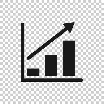 Chart graph icon in flat style. Arrow grow vector illustration on white isola Stock Illustration