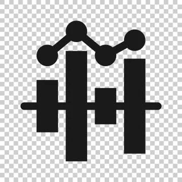 Chart graph icon in flat style. Arrow grow vector illustration on white isola Stock Illustration