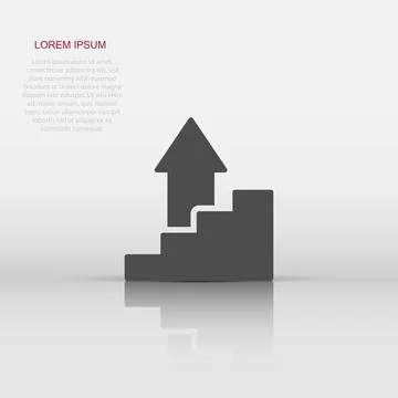 Chart graph icon in flat style. Arrow grow vector illustration on white iso.. Stock Illustration