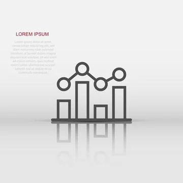 Chart graph icon in flat style. Arrow grow vector illustration on white iso.. Stock Illustration