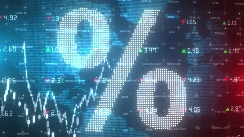 Chart graph inflation increase rise in interest rates percentage numbers Stock Footage 202051814