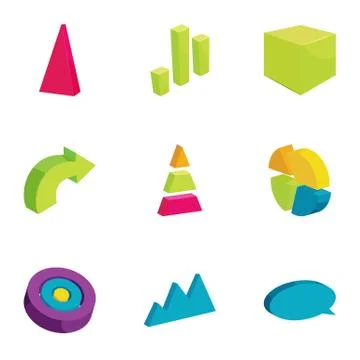 Chart, graph, infographic elements icons set Stock Illustration