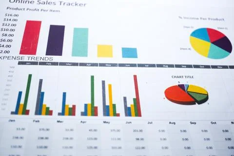 Chart Graph paper. Stock Photos
