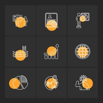 Chart , graph , percentage , navigation , share , eps icons set vector Illustrazione stock