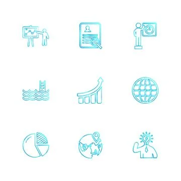 Chart , graph , percentage , navigation , share , eps icons set vector Illustrazione stock
