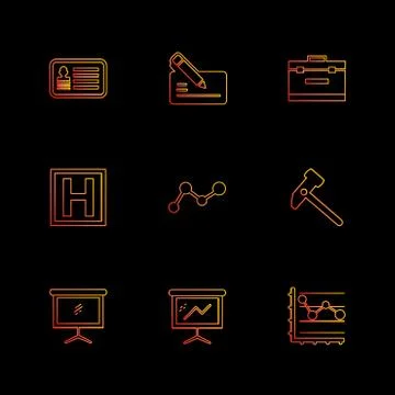 Chart , graph , percentage , navigation , share , eps icons set vector Illustrazione stock