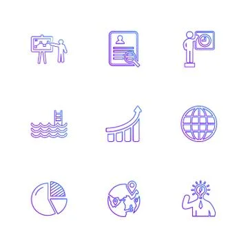 Chart , graph , percentage , navigation , share , eps icons set vector Illustrazione stock
