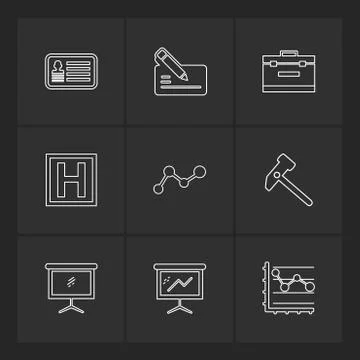 Chart , graph , percentage , navigation , share , eps icons set vector Stock Illustration