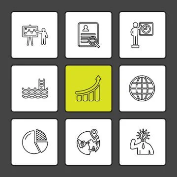Chart , graph , percentage , navigation , share , eps icons set vector Illustrazione stock